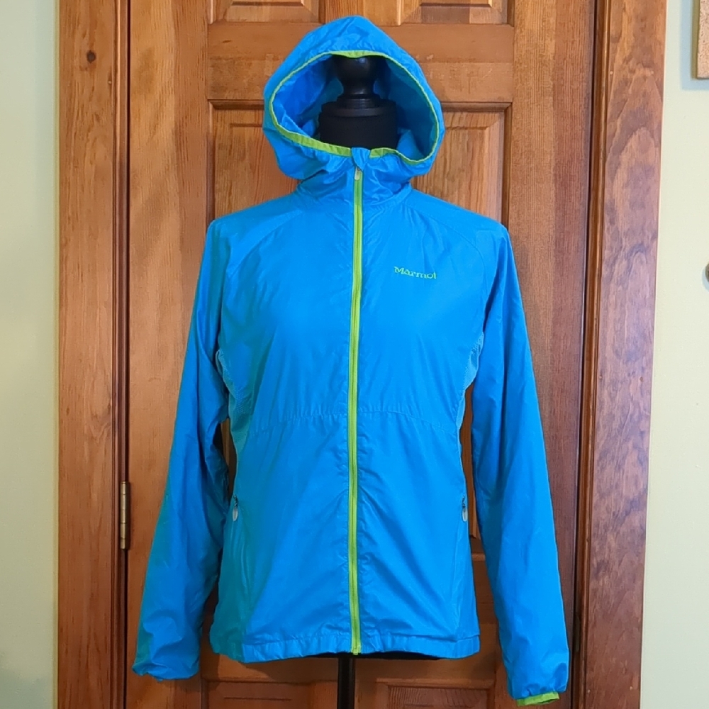 Marmot Women's Blue Hooded Windbreaker Jacket